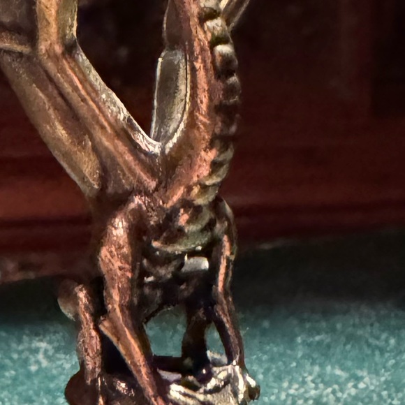 Solid Brass Dragon on Pedestal Vintage-style Sculpture Desk Decor - Picture 10 of 14